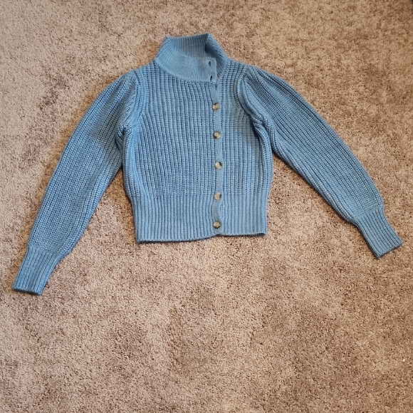 Cinq à Sept Claren Asymmetric Cardigan Sweater Women's Blue Size XS - Picture 1 of 12
